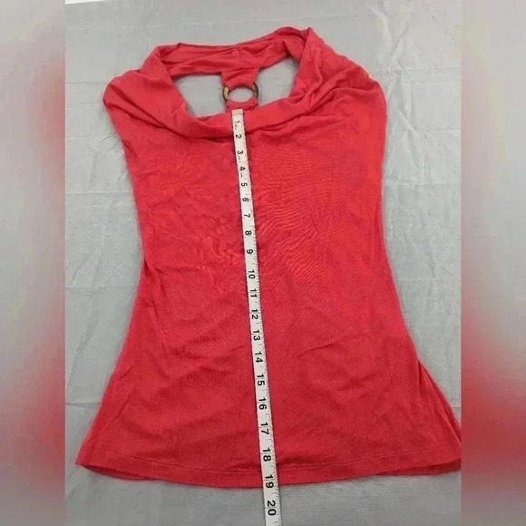 Pink Unbranded Halter Top Cowl Neck With Circle Wooded Back Piece - Picture 4 of 9